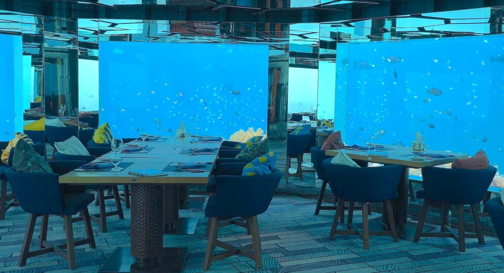 anantara kihavah maldives sea underwater restaurant