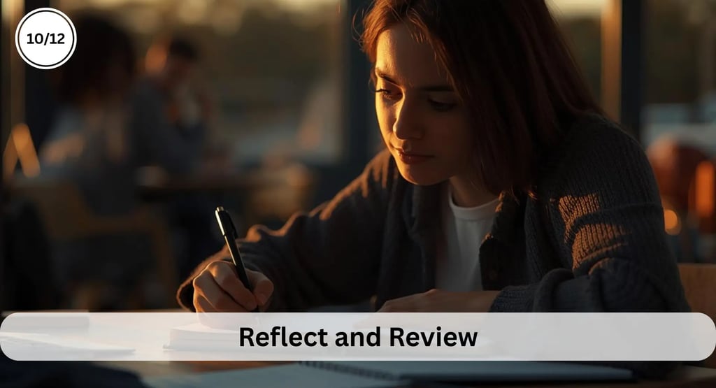 Student reviewing notes to reinforce learning and maintain study focus mode.