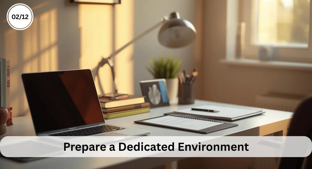 Clean minimal study desk setup designed to switch the brain into focus mode.