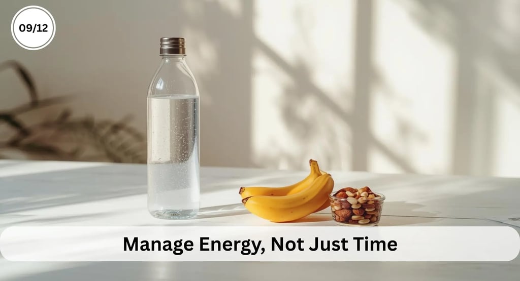 Healthy snacks and water boosting energy for strong study focus mode.