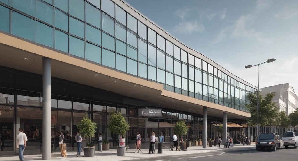 A store window with a sale sign on it