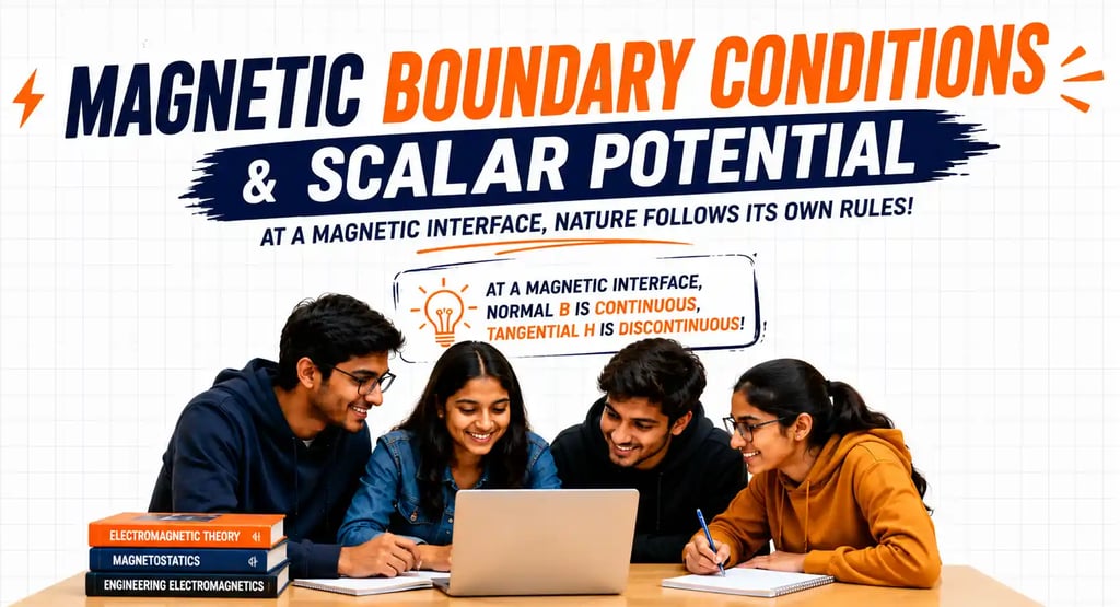 Magnetic Boundary Conditions explained with normal magnetic flux continuity, tangential magnetic fie