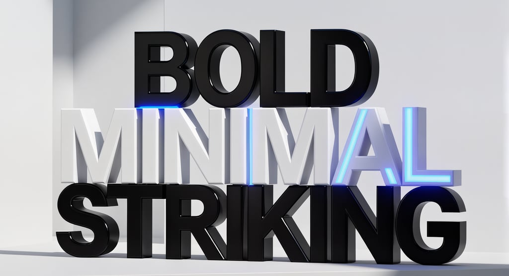 a bold, minimalist display of text