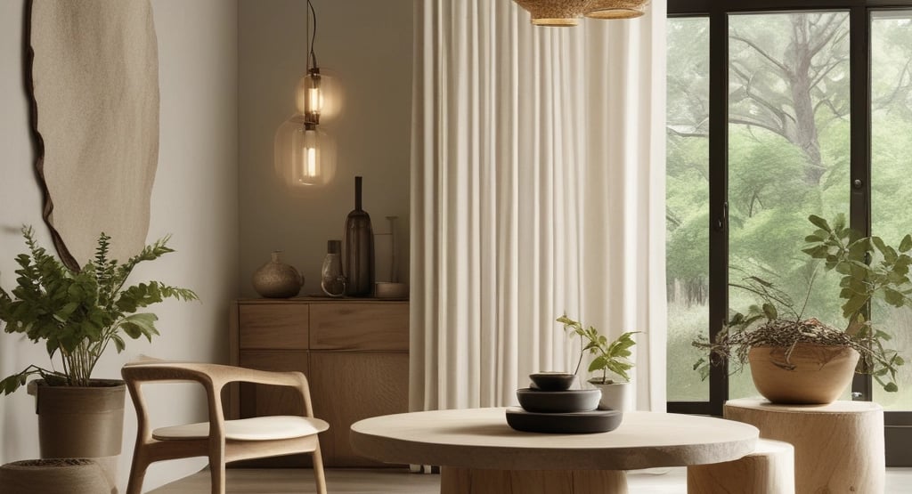 a couch with a tea cup and a plant on it