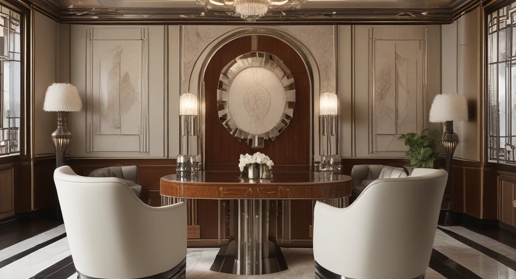 a large mirror with a clock on top of it