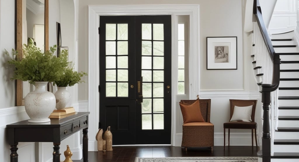 brown wooden coffee table near white wooden door