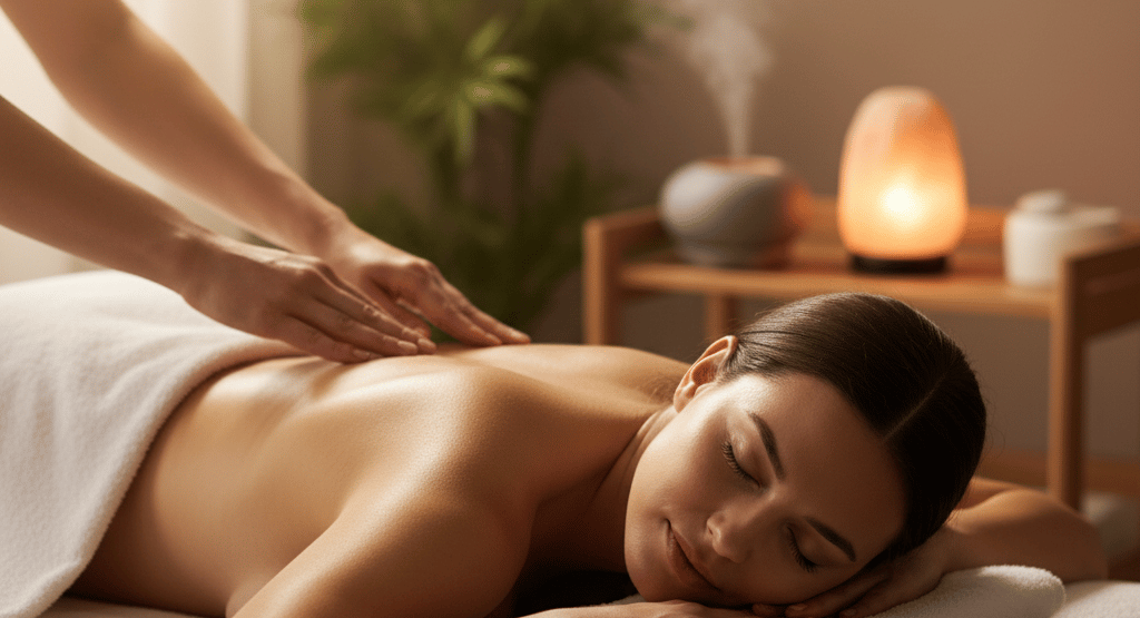 Atpalaiduojantis masažas – poilsio ir ramybės akimirka GB Plius studijoje.