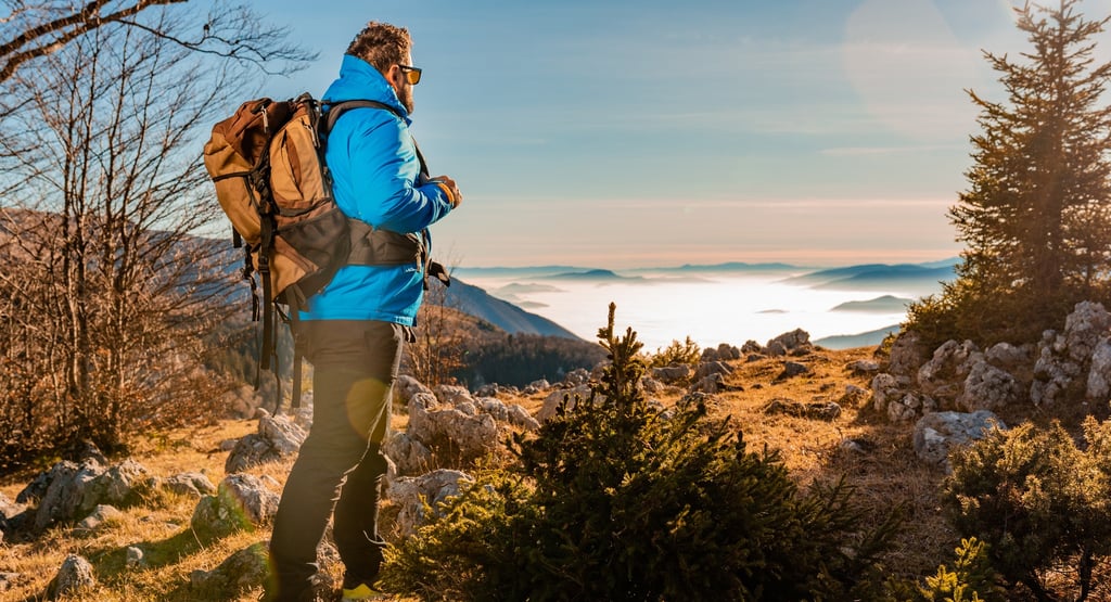 trail hiking in the mountain