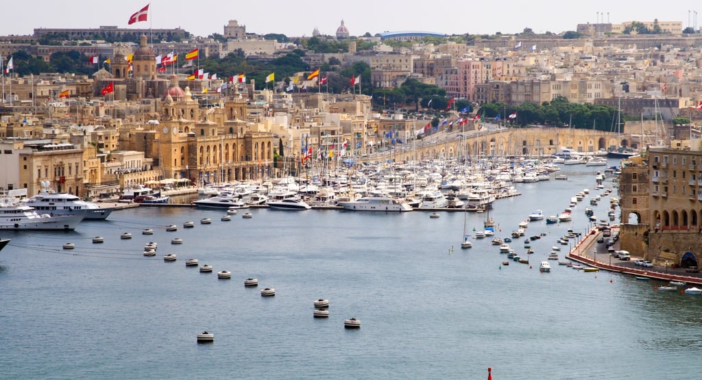 City landscape on the seaside in Malta