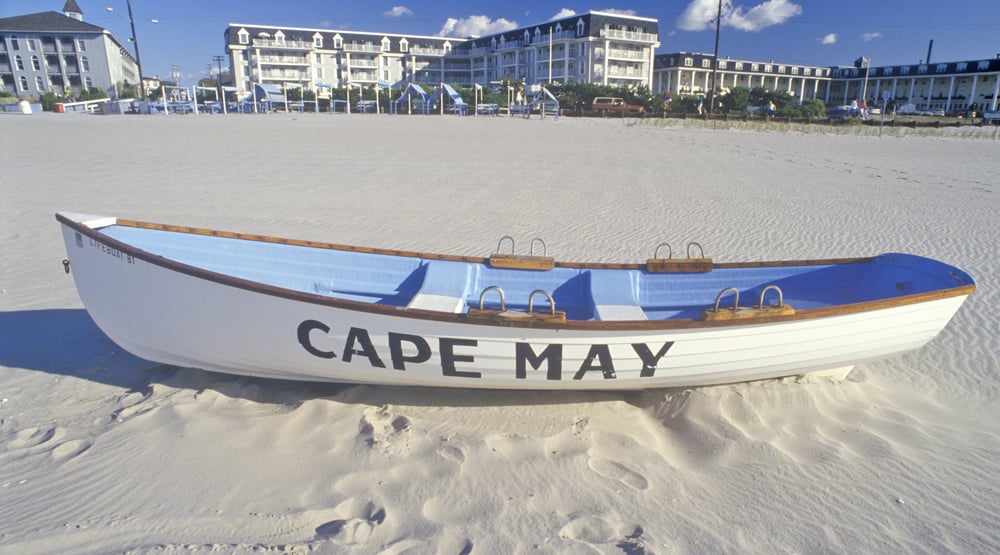 Lifeboat on Beach in the morning, Cape May, New Jersey