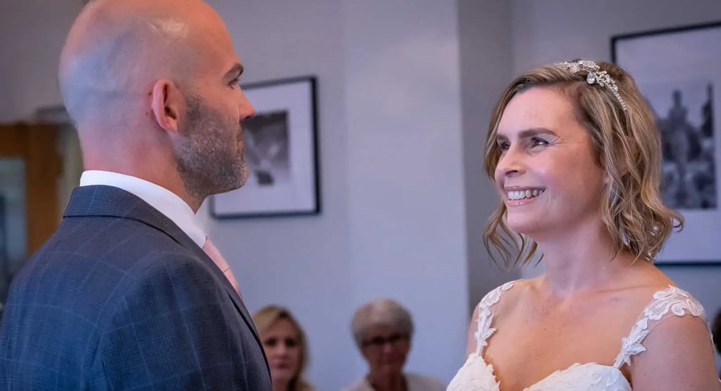 wedding couple in bury st edmunds registry office