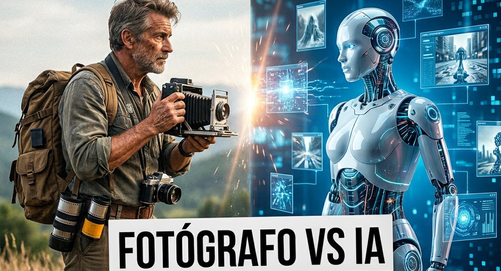 fotografo vs IA - imagem gerada no firefly