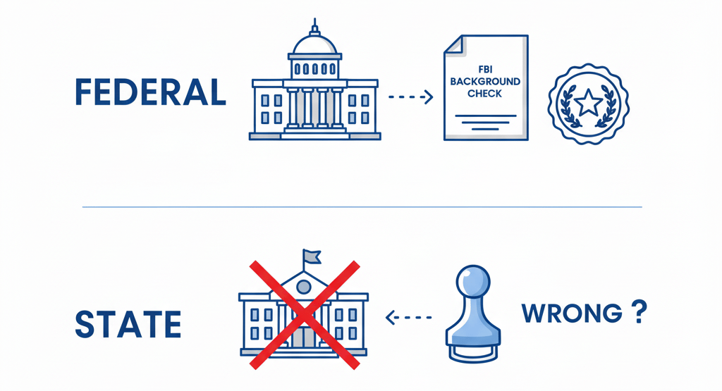 Federal vs state apostille for FBI background check