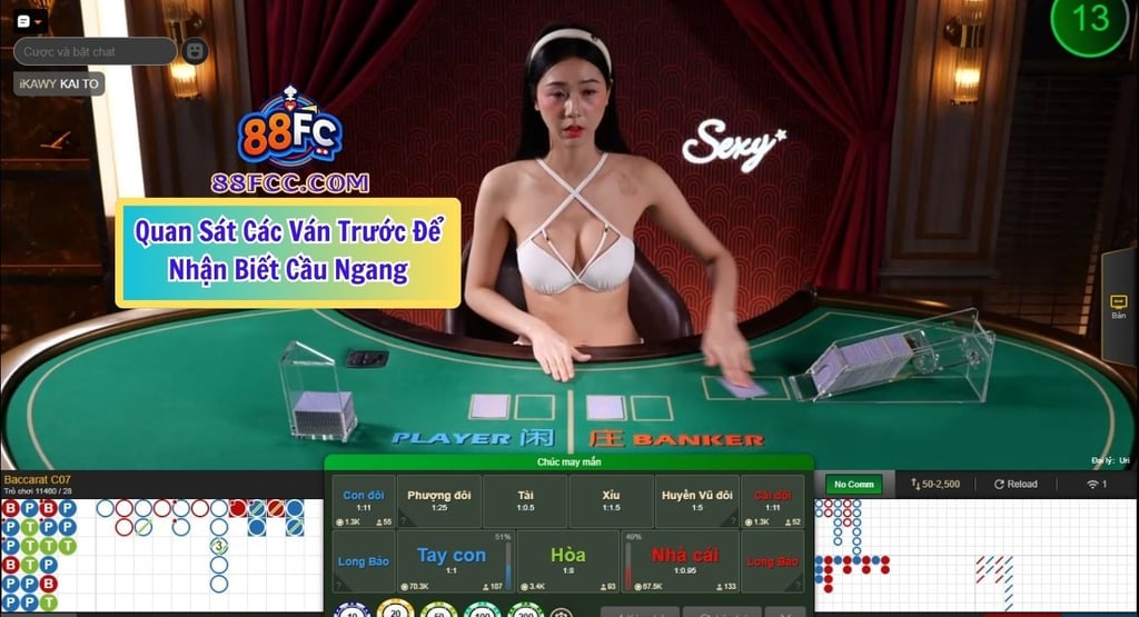 Cách Bắt Cầu Ngang Baccarat Hiệu Quả tại 88FC