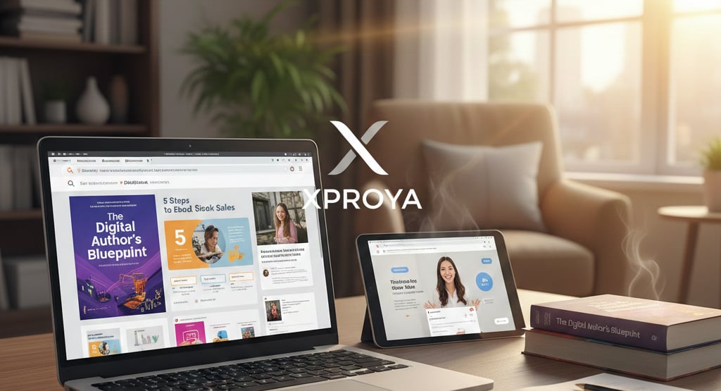 Image of a laptop and tablet on a desk in a living room