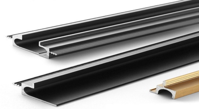 Set of aluminum parent-child pull handles displaying thickened alloy construction, hidden edge-banding design.