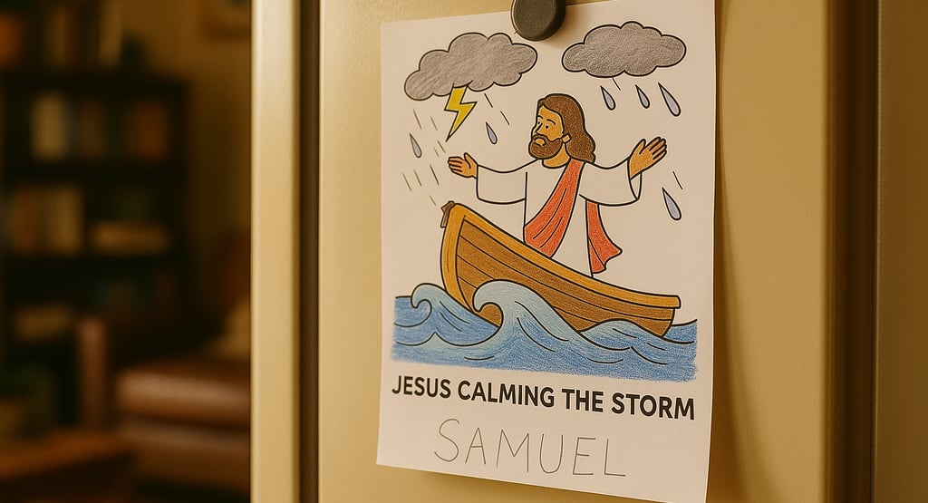 colored page on the fidge