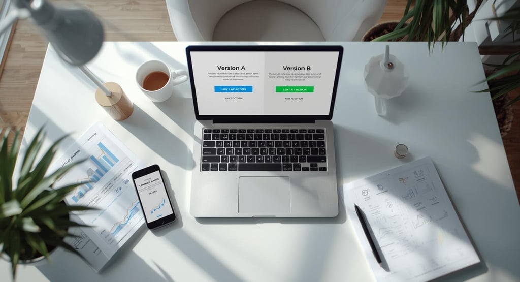 A/B testing for landing pages dashboard showing conversion rate comparison
