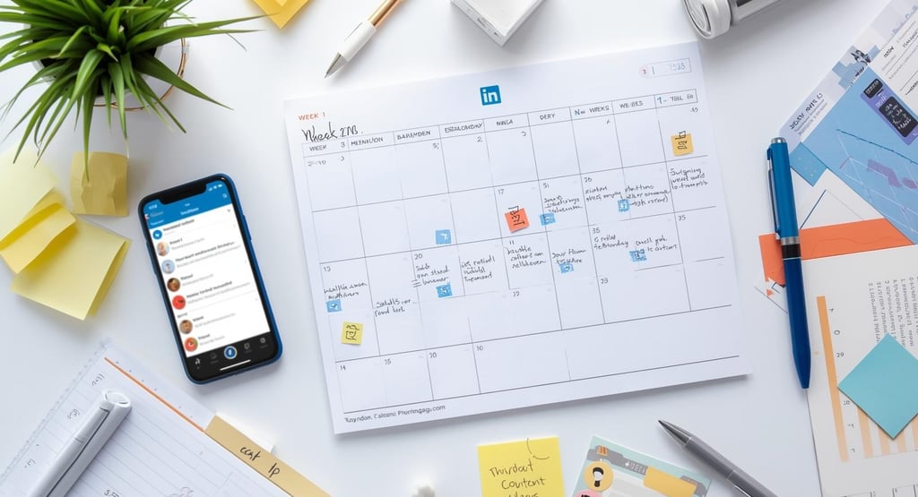 Thirty day LinkedIn posting calendar showing consistent daily content schedule