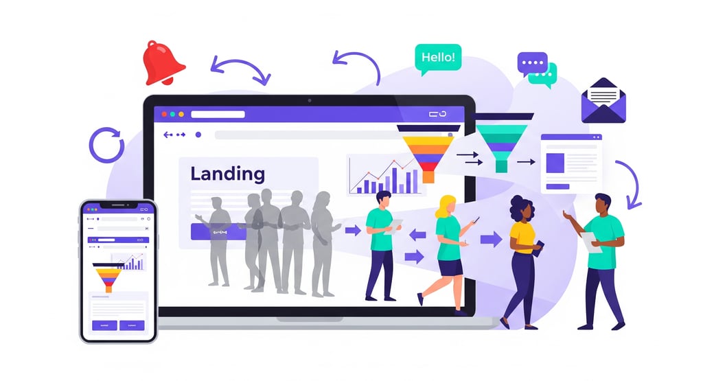 A website showing anonymous visitors transforming into identified leads through web automation.