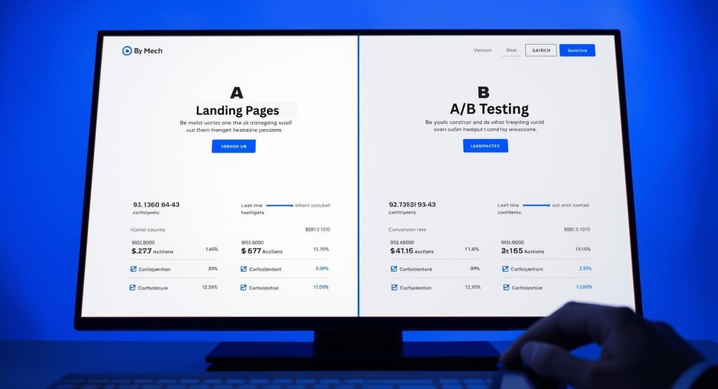 A/B testing software showing real-time conversion tracking