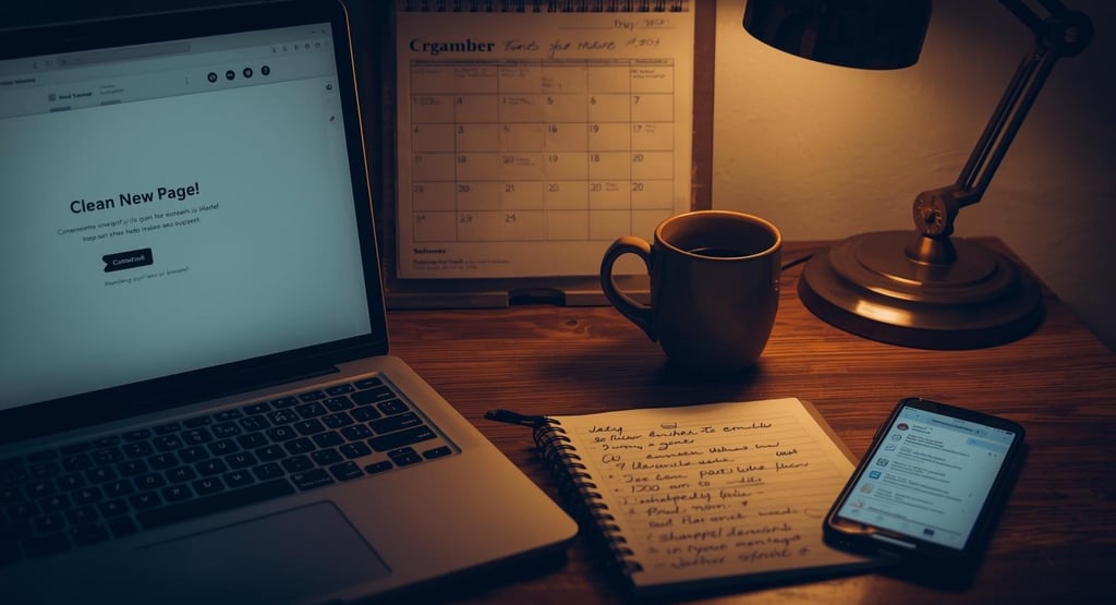 Flat lay of side hustle workspace with laptop and planning materials