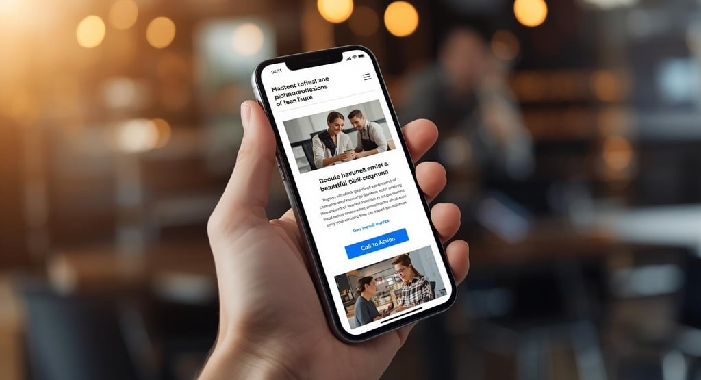 Marketing email with call to action button on smartphone screen