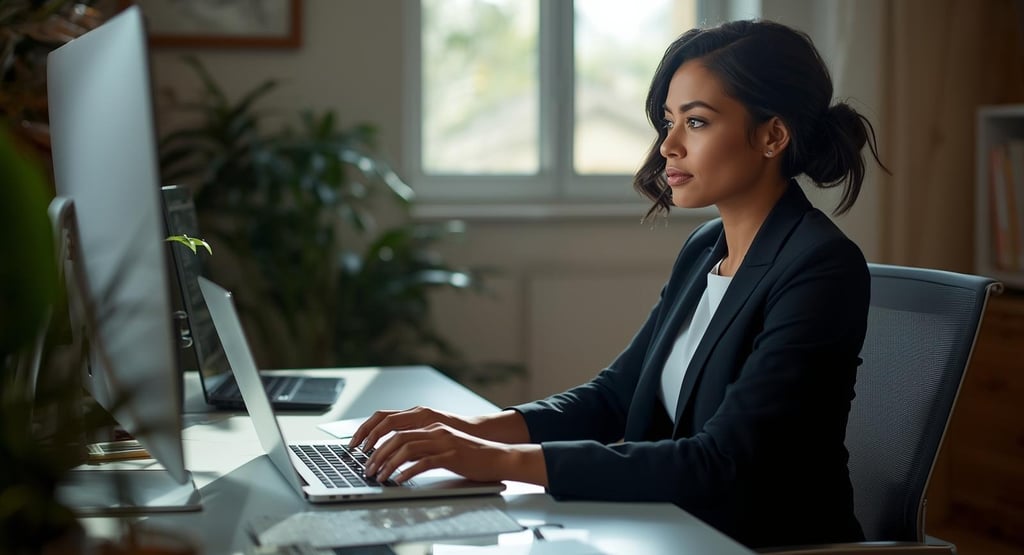 Business professional responding to customer review professionally