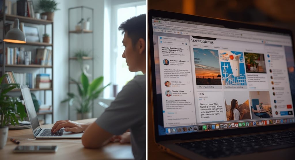 Content creator developing credibility-building blog posts and case studies