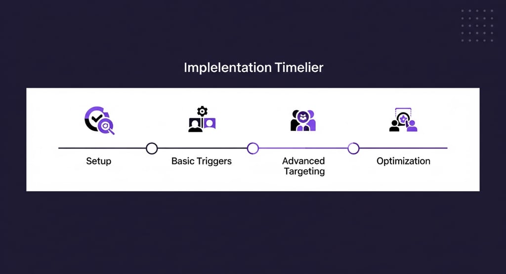 Timeline infographic outlining the four key phases of a marketing automation implementation roadmap.