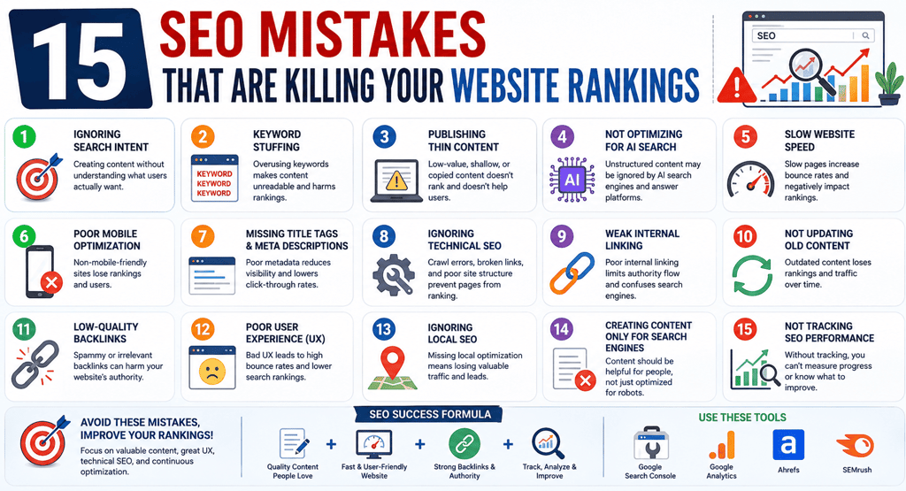 15 SEO Mistakes That Are Killing Your Website Rankings