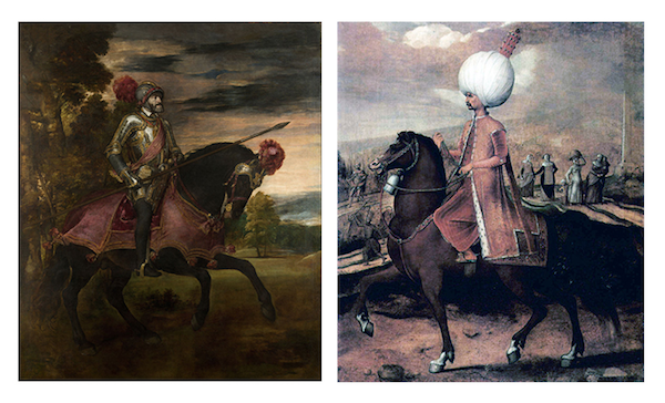 two pictures of a man in a turban and a woman in a tu
