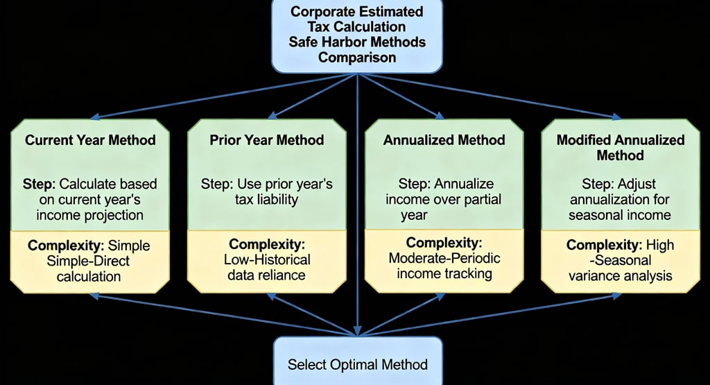 Corporate Tax Safe Harbor Methods Comparison Chart