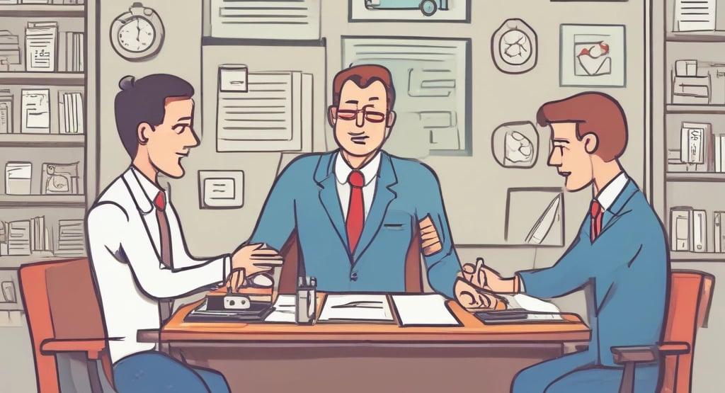 two business men sitting at a desk