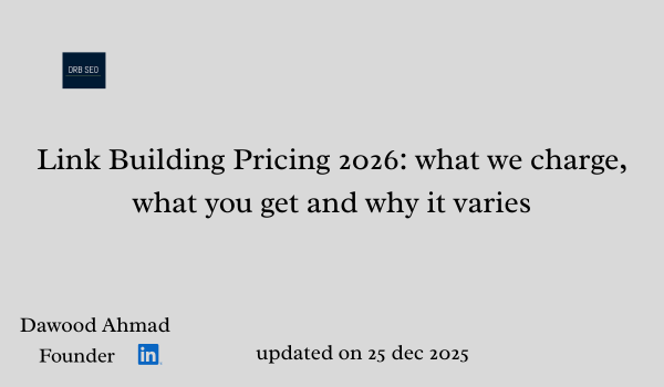 Link Building Pricing (2026): What We Charge, What You Get, and Why It Varies