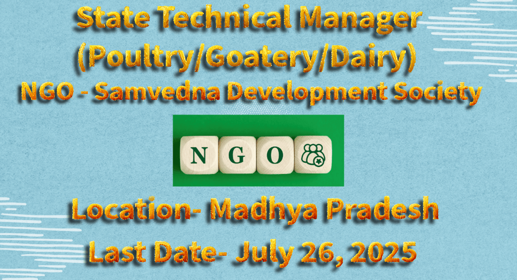 Samvedna Development Society seeks a State Technical Manager