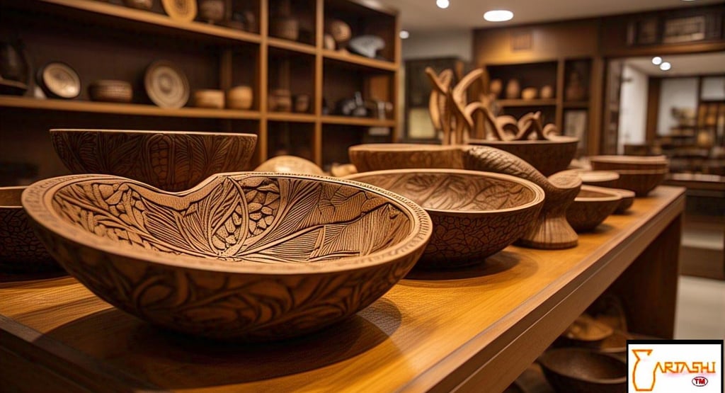 fruit bowls, bowl wooden wood carving bowls from Brand ARTASHI India