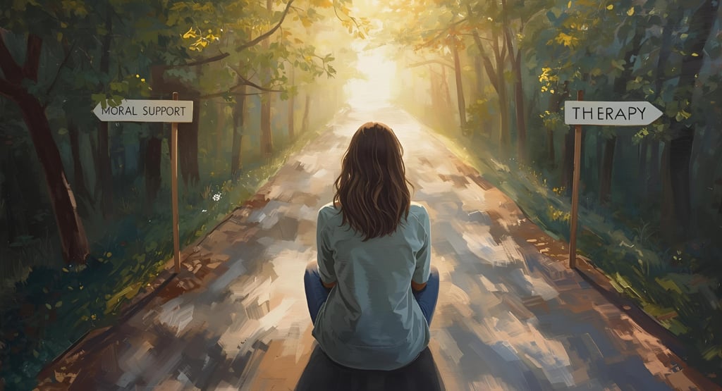 A person contemplating taking the route to Emotional Fitness instead of Therapy or Moral Support