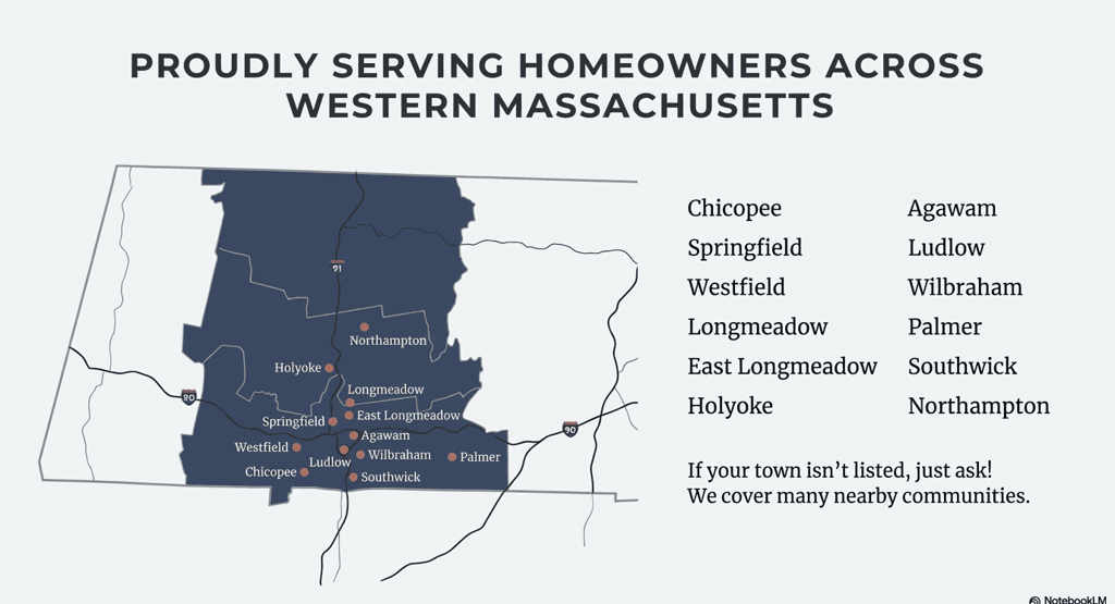 mrwalls service area showing towns we service in western massachusetts