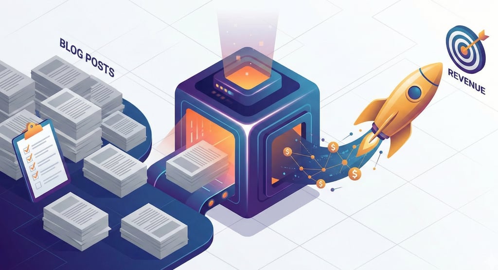 B2B SaaS content planning workflow turning blog posts into revenue