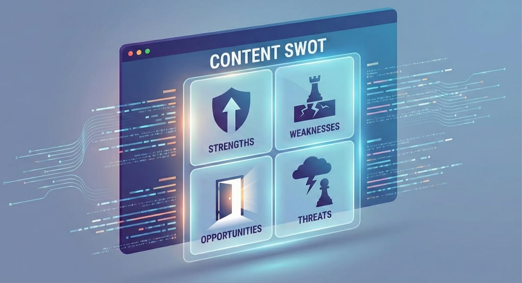 Content SWOT analysis used for B2B SaaS content planning