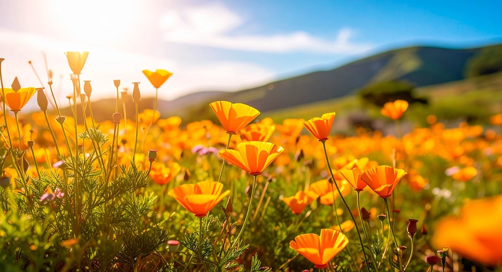Siembra de amapola de california