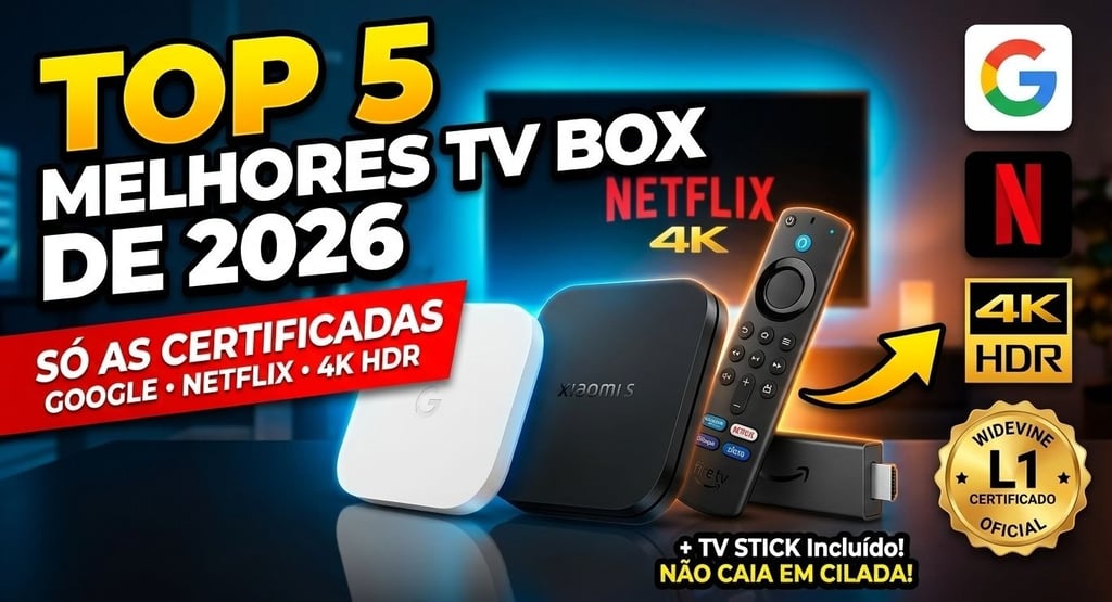 Top 5 certified Android TV boxes and sticks for 2026 including Xiaomi and Fire TV with 4K HDR.
