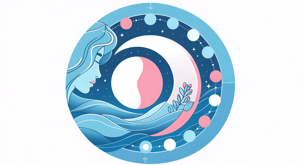a woman with a moon in the background