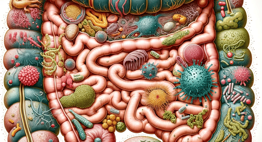 a diagram of a large intestructuric intlection of the