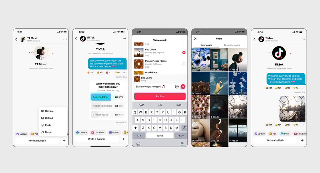 TikTok lança “Bulletin Board”: nova função permite criadores enviarem atualizações direto para fãs