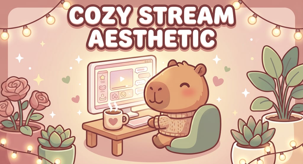  cozy stream aesthetic twitch setup pastel overlays warm vibe