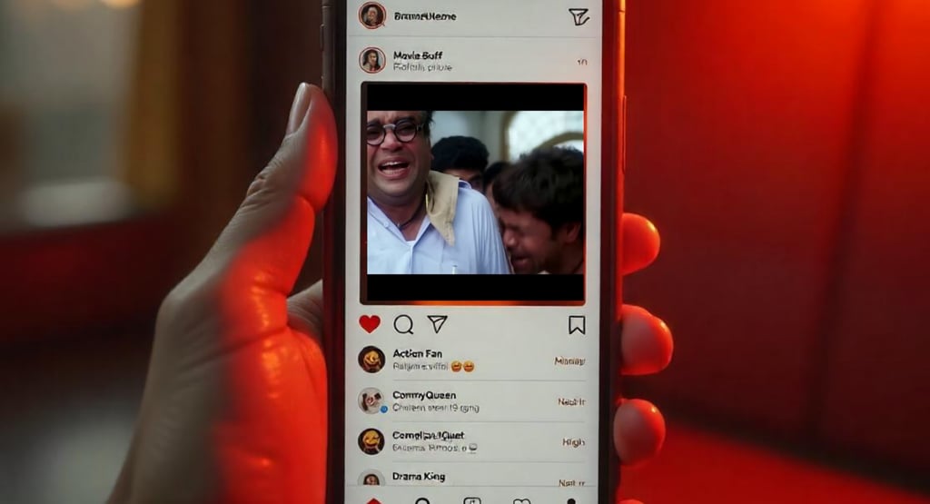 A Mobile Screen has Paresh Rawal Rajpal Yadav meme