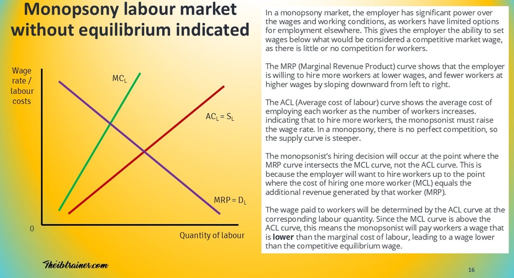 IB Economics Monopsony Labour Market Diagram