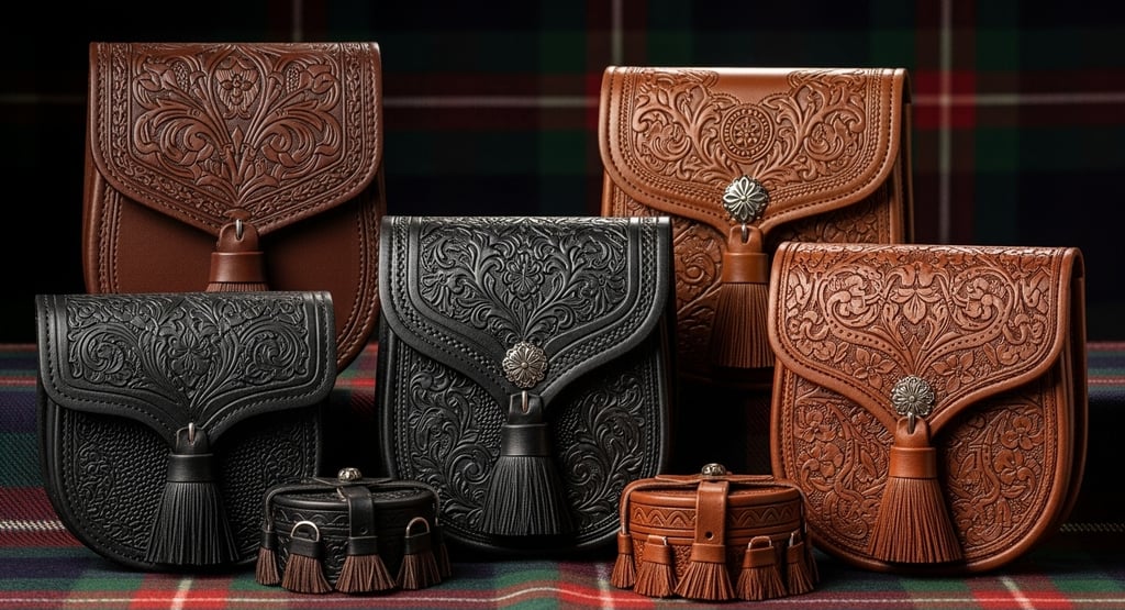 The sporran is both a practical pouch and a statement piece.